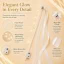 120 PCS Light Up Wands for Wedding, Warm White LED Wedding Send Off with Ribbons and Bells, 3 Light Modes Fairy Ribbon Wands, Reception Props for Ceremony Exit, Party Favor