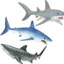 Safari Ltd. Shark Toy Set - Figurines of Great White, Tiger, Whale Shark, Hammerhead, and Mako - Play Set for Boys, Girls & Kids 3+