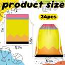 2 x Noxglory 24 Pcs Teacher Drawstring Gift Bags 6.9x5.3 Inch Pencil Shaped Gift Bags Teacher Appreciation Present Sacks Goodie Candy Treat Bags for Teacher Classroom Party Favors