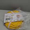 100ft Outdoor/Indoor Extension Cord 3-Outlet 12/3 Gauge Extra Heavy Duty ETL Listed, 3 Prong SJTW, Waterproof, Flexible Cold-Resistant Long Power Cord,125 Amp 1875W, Yellow by LifeSupplyUSA