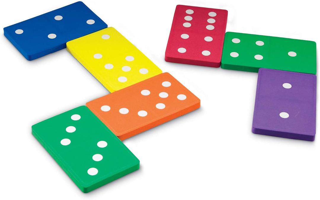 Learning Resources Jumbo Foam Dominoes - Board Games, Math Manipulatives , Counting and Problem Solving, Patterning Skills, Gifts for Boys and Girls, Classroom Games for Students