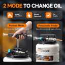 FOUR UNCLES Oil Extractor - Vacumm Fluid Extractor with Pump Tank Remover & Tubes for Oil Change and a Hose for Brake Bleeding