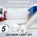 ELEKICO 6 Pack 50w 4ft Led Shop Light, Super Bright 7500lm 5000k V Shape 4' Led Shop Lights, Linkable 4 Foot Led Shop Lights for Garage Warehouse, Supermarket, Basement, Barn, Storage Area