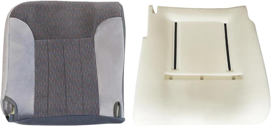 NLQR Driver Side Bottom Replacement Cloth Seat Cover & Driver Seat Foam Cushion Compatible with Dodge Ram 1500 2500 3500 1994 1995 1996 1997#D5 or C3 Medium Quartz Gray