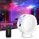 RTjoy Portable Star Projector Light, Galaxy Sky Projector with Remote Control, Night Lights Projector for Adults Kids Bedroom, Party, Home Deco, White, GGE01W
