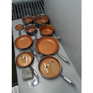 Home Hero Pots and Pans Set Non Stick - Induction Compatible Kitchen Cookware Sets + Bakeware Sets - Non Stick, PFOA Free, Oven Safe Pot and Pan Set Nonstick (14 Pcs - Copper)