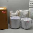 CosmoLiving by Cosmopolitan Metal Indoor Outdoor Planter Dome Large Planter Pot with Removable Stand, Set of 2 Planters 20", 22"H, White