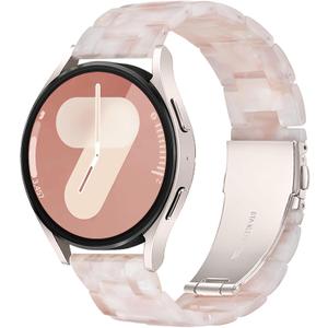 Resin Bands Compatible with Samsung Galaxy Watch 7 FE 6 5 40mm 44mm/Pro 45mm,Galaxy Watch 4 40/44mm,Galaxy Active 2 40/44mm,20mm Band for Galaxy Watch 6 4 Classic 42mm 43mm 46/47mm Watch 3 41mm Women