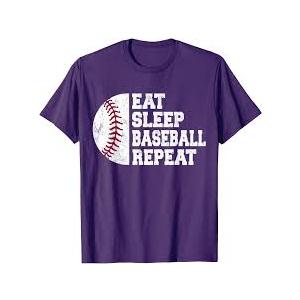 Eat Sleep Baseball Repeat Player Funny Soft style Unisex T-Shirt, Large