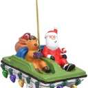 Cape Shore Christmas Resin Ornament, Paddle Boating Santa and Deer, Holiday Tree Decoration, Home Collection