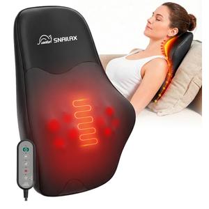Snailax Shiatsu Back Massager with Heat, Neck Shoulder Massager for Pain Relief Deep Tissue, 4D Kneading Back Massage Pillow, 3 Speed/3 Modes Portable for Home Office Car Use
