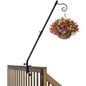 Bird Feeder Hook for Deck Railing, 31inch Heavy Duty Shepherds Hooks for Deck Railing Plant Hanger Wind Chime Suet Baskets Balcony Porch