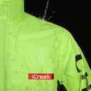 iCreek Motorcycle Rain Suit for Men and Women Waterproof Rain Gear Resistant Raincoat Outdoor Fashion with Hood (Medium, Green and Black)