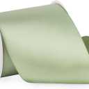 Ribbli Dusty Sage Satin Ribbon Double Faced Satin 3 Inch x Continuous 10 Yards-Sage Green Ribbon for Gift Wrapping Crafts Wedding Decoration Bows Bouquet Floral Arrangement