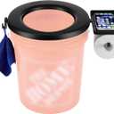 Bucket Toilet Seat, Portable Toilet Seat for 5 Gal Buckets, Camping Toilet Seat, Snap-on Toilet Seat for Outdoor, Camping, Hiking, Emergency, Car, Boat, RV Travel (with TP Holder and Phone Shelf)