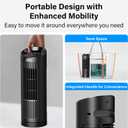 JRD 13'' Tower Fan for Bedroom, Quiet Cooling Desk Fan with Remote, 80 Oscillating, 3 Speed, 4 Mode, 12h Timer, Digital Touch Screen, Portable, Safe Bladeless Table Fan for Home Desktop Office