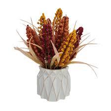 Small Ceramic Vase With Artificial Flowers