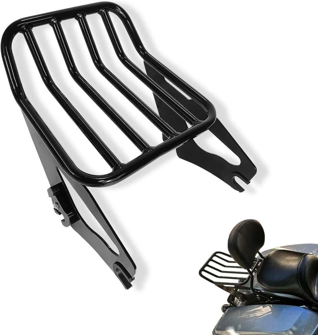 Detachable Two-Up Luggage Rack Mounting Rack Tour Pack Mount Compatible with 2009-2024 Harley Touring Road King Ultra CVO Limited Street Glide Road Glide Electra Glide Black