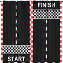 YCness Kids Boys Race Car Blackout Curtains Extreme Sports Car Raing Theme Art Printed Window Drapes for Kids Bedroom Living Room Nursery Decor Fabric 2 Panel 84x84 Inch 80% Shading Rate (42"W x 84"L (Pack of 2), Race Car-1)