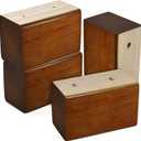 Sopicoz Wood Bed Risers (Brown, 3 inch)