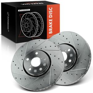 A-Premium 11.80 inch (299.6mm) Front Drilled and Slotted Disc Brake Rotors Compatible with Select Dodge & Mercedes-Benz & Freightliner Models - Sprinter 2500/Sprinter 3500, 2007-2021, 2-PC Set