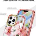 Cute Flower Case for iPhone 16 Pro 6.3 inch Built with Screen Protector, Lightweight and Stylish Full Body Shockproof Protective Rugged TPU Case for Women/Girls