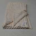 BEDELITE Fleece Throw Blanket for Couch - 300GSM Soft & Warm Fluffy Cream White Blanket, Decorative and Giftable Striped Blankets for Women, Men, 50"x60"