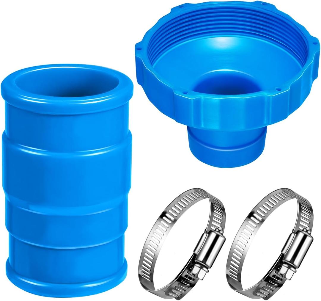 2 Set Pool Vacuum Hose Adapter Kit Compatible with Intex Adapter B,Pool Skimmer Hose Connector Replacement Hoses Adapter with Clamp for Above Ground Swimming Pool Vacuum Surface Skimmer Small Strainer