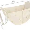 LEGDOR Car storage bag Cartoon bear Car seat back multifunctional storage Rear seat storage hanging bag Car hanging storage bag (Off white)