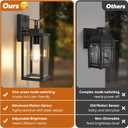 BesLowe 14 Upgraded Motion Sensor Outdoor Wall Lights, Dusk to Dawn Porch Lights Outdoor Wall Sconces, 3 Lighting Modes Exterior Lighting Fixtures with Hooks, Black Outside Lights for House, 2-Pack