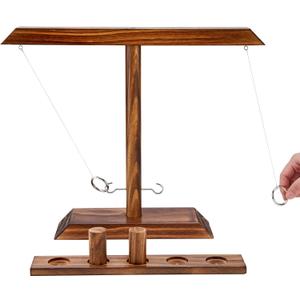 Ring Toss Games for Adults, Wooden Hook and Ring Game for Bars, Patio Decor,Kids Fast-paced Home Party Interactive Game for Outdoor Indoor,Gifts for Men (15.7" X 13" Large Size)