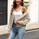 VIMPUNEC Womens Fall Casual Cardigan Sweaters Chunky Cable Knit Jackets Long Sleeve Open Front Coats (Beige, M)