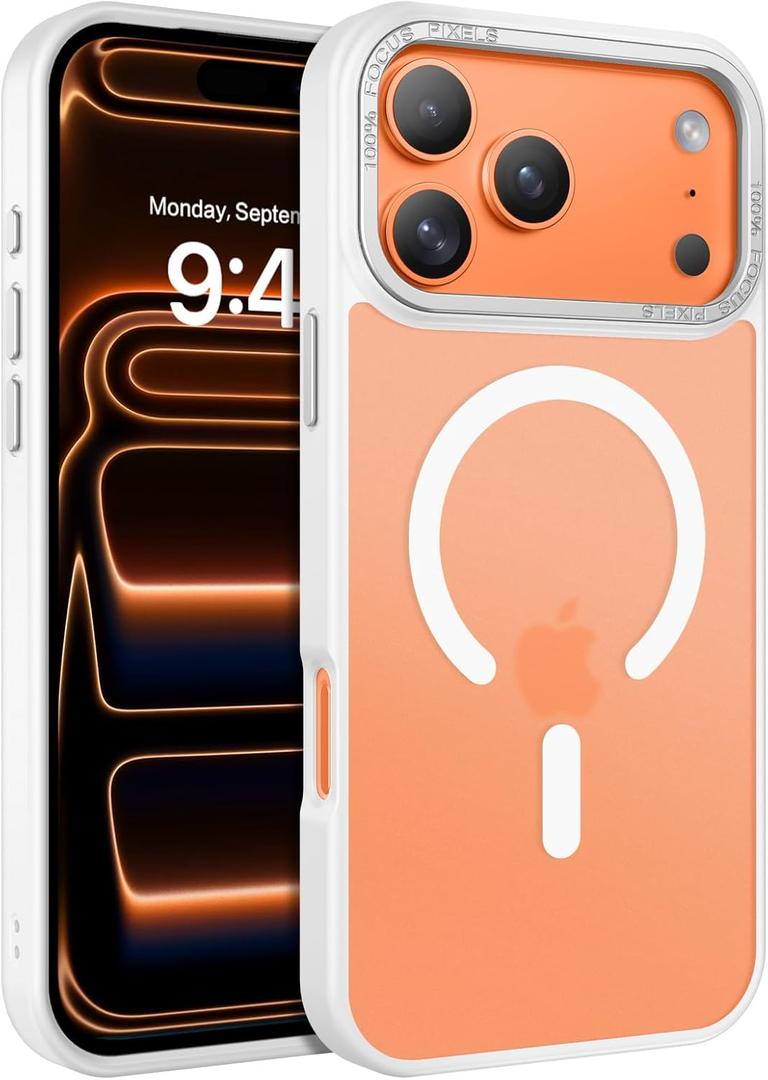 BENTOBEN Magnetic for iPhone 17 Pro Max Case 6.9" 2025, [Compatible with Magsafe] Slim Cute Matte Translucent Shockproof Drop Protective Bumper Women Men Phone Cover for iPhone 17 ProMax, White