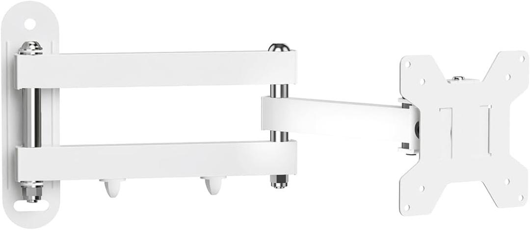 Suptek Full Motion TV Wall Mount Bracket for Most 13-30 inch TVs and Monitors, Flat and Curved TVs up to 28lbs, Tilt Swivel and 16.9 inch Extension, Max VESA 100x100mm, White, MA2776W