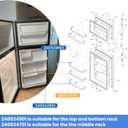 2026 UPGRADED 240534901 x2 & 240534701 x1 Refrigerator Door Shelf Rack Bar Compatible with Frigidaire Kenmore Door Shelf Rack Bar Rail Replaces AP3214631 PS734936 AP3214630 PS734935 EA734935 948954