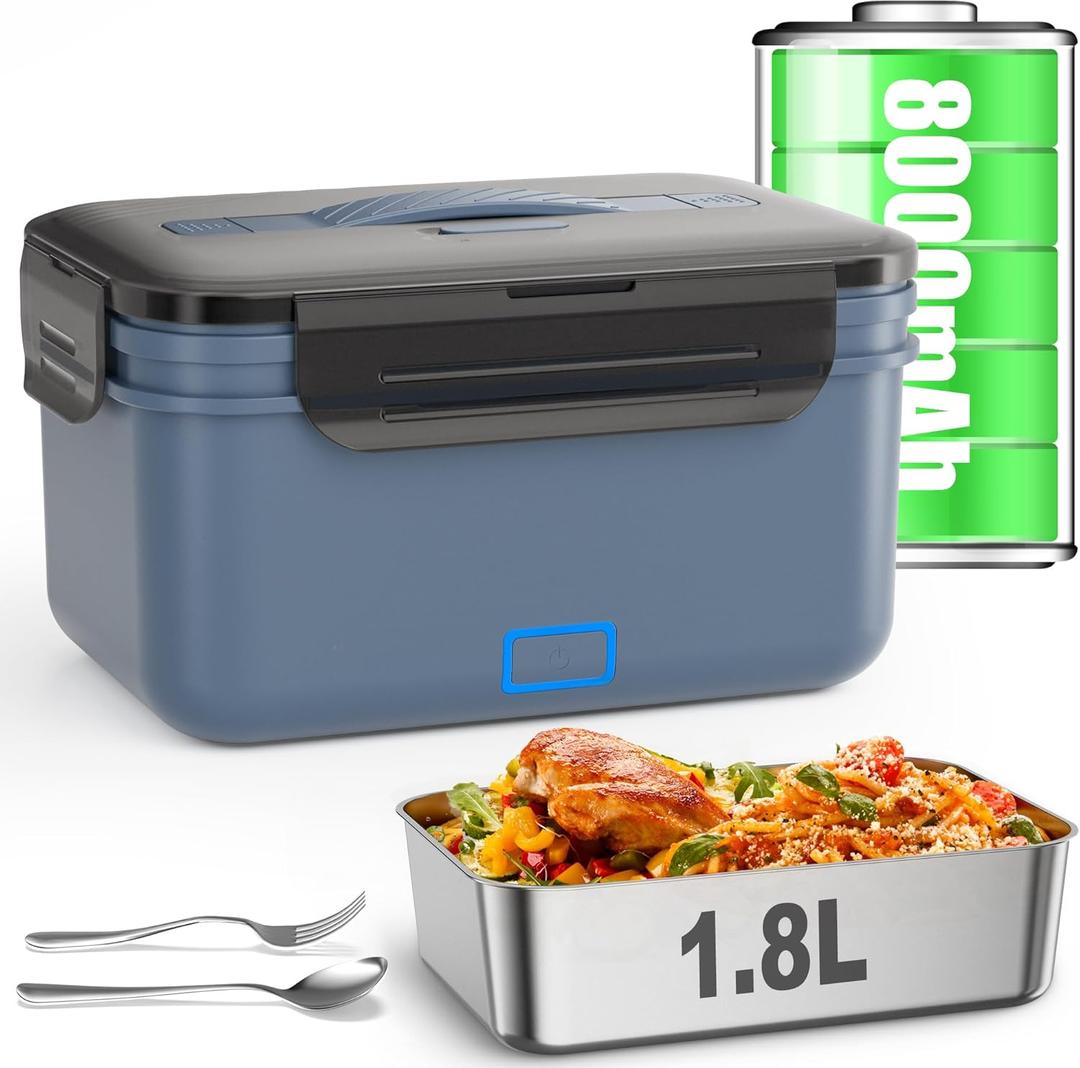 Monteka Cordless Electric Lunch Box for Adults, 1.8L Rechargeable ...