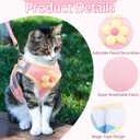 Coppthinktu Cat Harness and Leash Set Escape Proof, Adjustable Cat Vest Harnesses Soft Kitten Harness Reflective Strips Jacket with Flower, Breathable Mesh Harnesses for Cats Puppy Outdoor Walking S