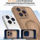 MOCCA Design for iPhone 16 Pro Max Case with Magnetic Invisible Stand [Full Camera Protection] [Compatible with Magsafe] Military Drop Shockproof Translucent Matte Phone Case Cover 6.9",Brown