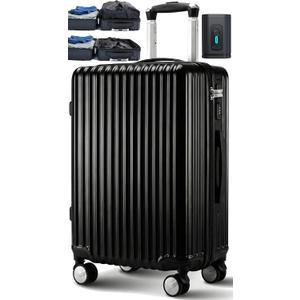 Homie Vacuum Compression Carry-On Luggage, With 360 Degree Wheels & Retractable Handle 21 Inch, Hardshell Suitcase, Up to 25% More Space