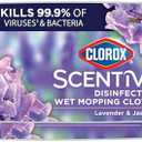 Clorox Scentiva Disinfecting Wet Mop Pad, Disposable Mop Heads, Multi-Surface Floor Wipes, Lavender and Jasmine, 2 Packs, 24 Wet Refills Per Pack (Package May Vary)