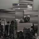 LevvArts Huge 7 Pieces New York City Canvas Wall Art Manhattan Skyline Night View Picture Painting Modern Black and White City Poster Prints for Home Office Living Room Wall Decoration (Black)