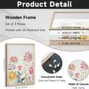 Watercolor Wildflower Wall Art Decor Colorful Flower Pictures Canvas Floral Botanical Wall Art Vintage Prints Poster Floral Painting Artwork for Living Room Bedroom 16x24 Inch Framed Set of 3
