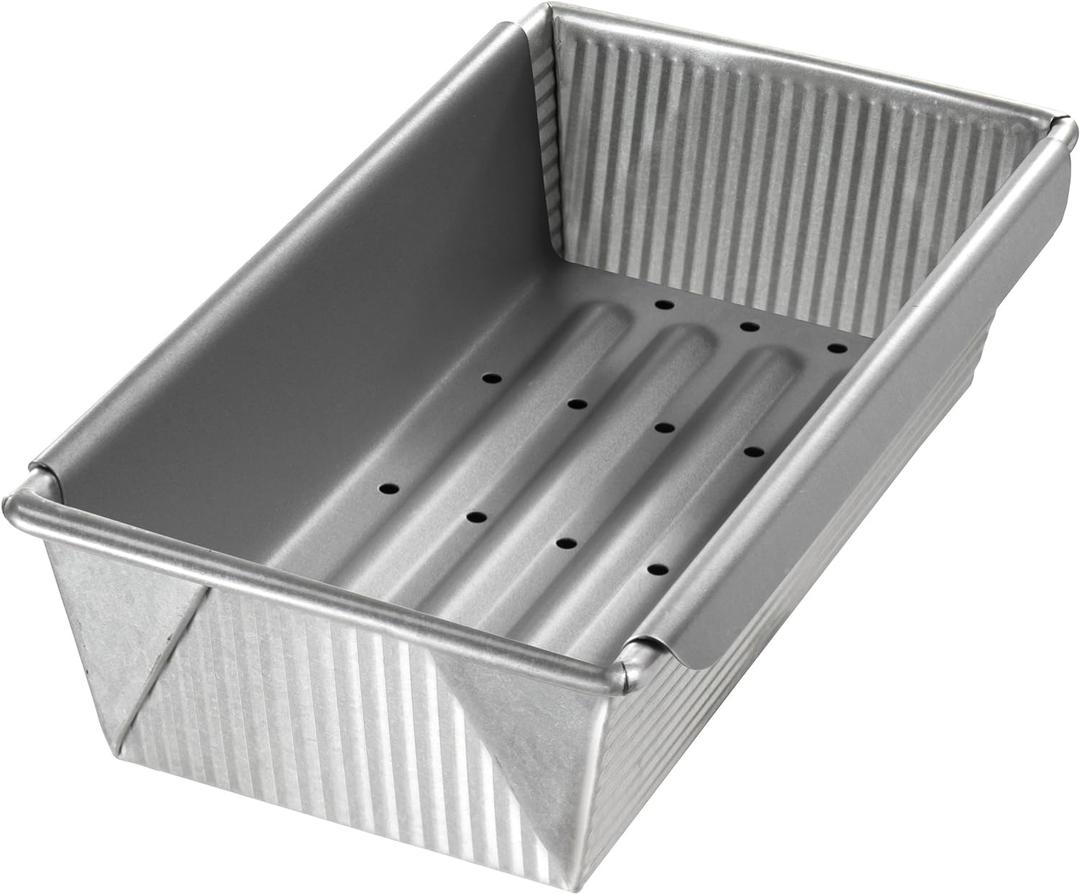 USA Pan Bakeware Aluminized Steel Meat Loaf Pan with Insert (10 x 5 x 3")