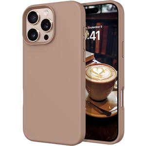 DOMAVER Case for iPhone 16 Pro 6.3'' Case Smooth Liquid Silicone Soft Gel Rubber Microfiber Lining Cushion Cover Shockproof Protective Phone Cases Compatible with iPhone 16 Pro  Brown