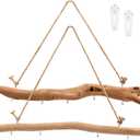 2Pcs 15.74 Inch Driftwood Decorative Branches with 5 Hooks, Rustic Wall Hanging Decor for Hanging Jewelry, Keys, Hats(COLOR:2Pcs)