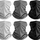 HONGTEYA 6 Pack Neck Gaiter Face Mask: Breathable Windproof Face Cover Balaclava High Elastic Earloop Bandana for Men Women (6pcs Style-4)