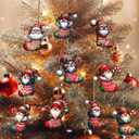 30PCS Christmas Wooden Stocking Ornament Set (10 Unique Designs) - Back DIY Paintable with Hemp Rope for Xmas Tree, Home & Garden Decor