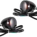 Front Gloss Black Bullet Smoked Turn Signals For Harley 2004-2013 Sportster XL