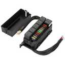 Pre-Wired Fuse Relay Box, 6 Slots 12V 40A Relays with 4-Pin, 11-Way ATC/ATO Blade Fuse Holder Block Kit for Automotive Car Truck Marine Boat Jeep RV (6 Relays + 11 Fuses Included)