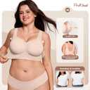 ProKloud Jelly Bras for Women No Underwire Wireless Bra with Support and Lift Full Coverage Plus Size Comfy Seamless Bra, Medium